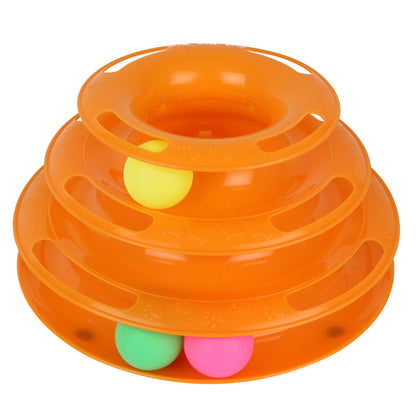 Pet Cat Crazy Ball Disk Interactive Toys Amusement Plate Trilaminar Funny Toy - Pets Crazy Shops