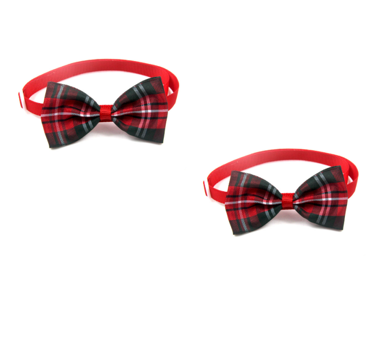 Plaid Pet Tie Cat Dog Scarf Accessories Pet Accessories - Pets Crazy Shops