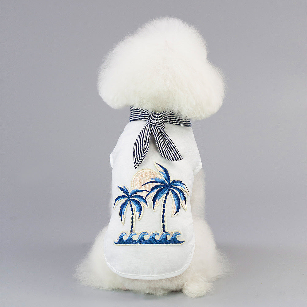 Coconut tree embroidery from pet clothing - Pets Crazy Shops