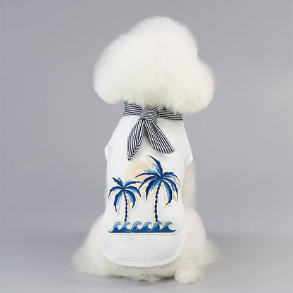 Coconut tree embroidery from pet clothing - Pets Crazy Shops