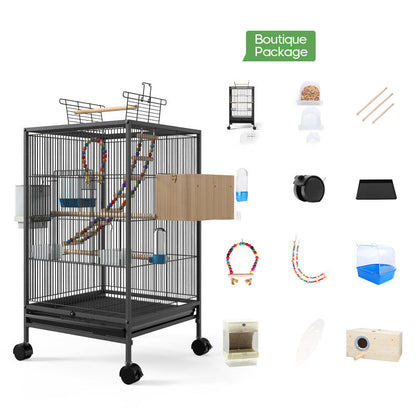Parrot Xuanfeng Bird Cage With Feeder Toy Grass Nest Breeding Box - Pets Crazy Shops