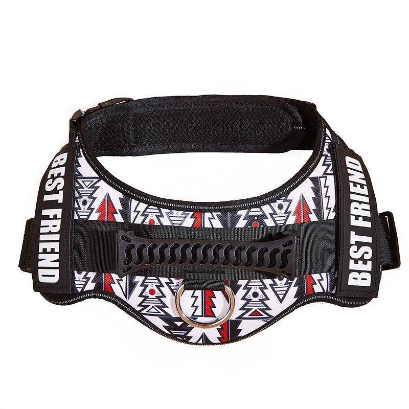Dog Chest Braces Large Dog Collars Lead Rope Vest Clothes With Velcro - Pets Crazy Shops