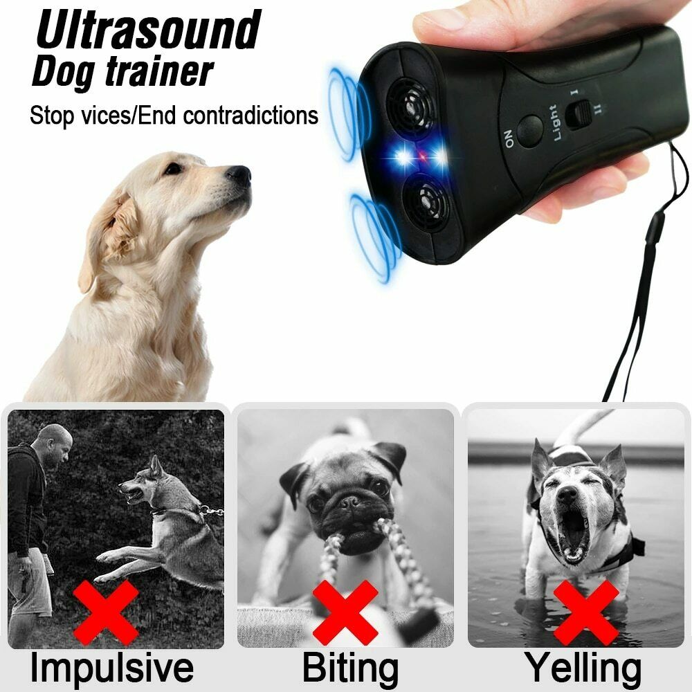 Ultrasonic Anti Dog Barking Trainer LED Light Gentle Chaser Petgentle Sonics - Pets Crazy Shops