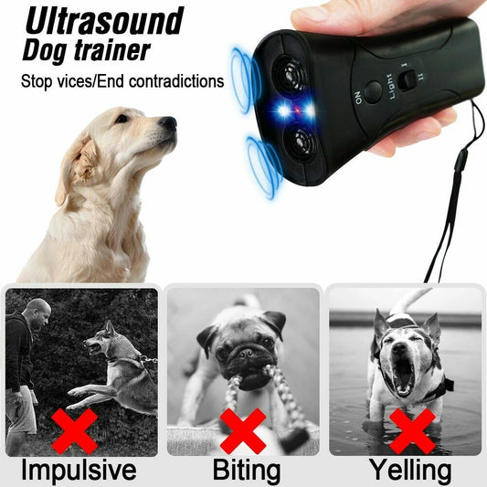 Ultrasonic Anti Dog Barking Trainer LED Light Gentle Chaser Petgentle Sonics - Pets Crazy Shops