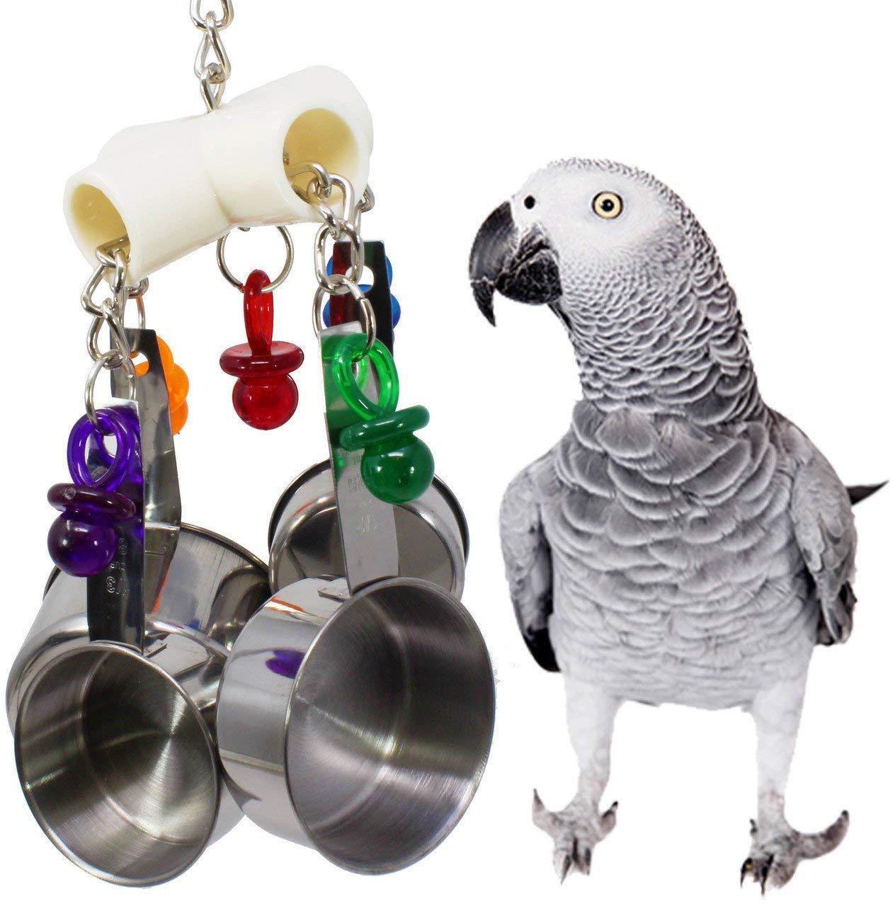 Parrot Bite Toy Stainless Steel Four-pot String - Pets Crazy Shops