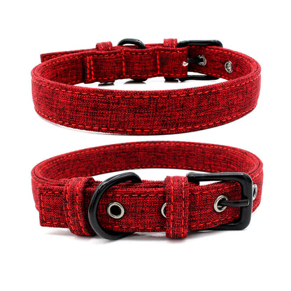 Pet Collar Double Layer Colorful Fabric Dog Collar Traction Dog Leash - Pets Crazy Shops
