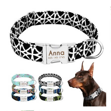 Pet Dog Name Collar Custom Large Dog Collar Lettering Tag - Pets Crazy Shops