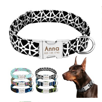 Pet Dog Name Collar Custom Large Dog Collar Lettering Tag - Pets Crazy Shops
