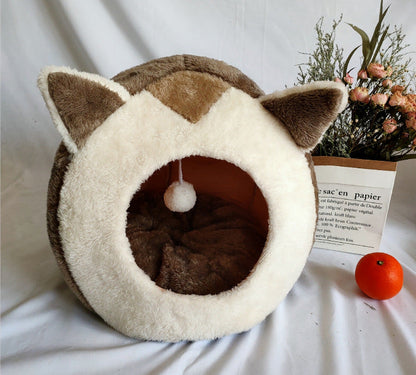 Pet cat litter closed cat litter kennel winter plus velvet - Pets Crazy Shops