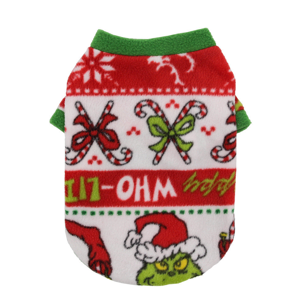 Christmas Dog Clothes Warm Fleece - Pets Crazy Shops
