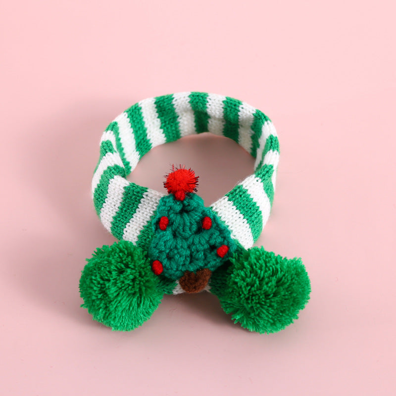 Pet Knitted Woolen Striped Christmas Scarf - Pets Crazy Shops