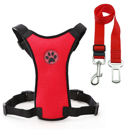 Dog supplies Breathable mesh chest straps Pet car safety chest back - Pets Crazy Shops