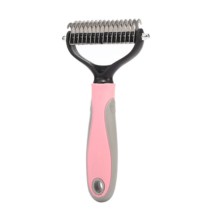 Stainless Double-sided Pet Brush Hair Removal Comb Grooming Dematting Dog Grooming Shedding Tools - Pets Crazy Shops