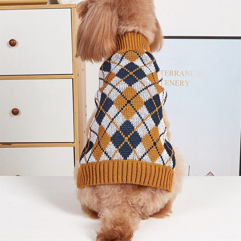 Thanksgiving Pet Clothes Lapel Retro Plaid Contrast Color - Pets Crazy Shops