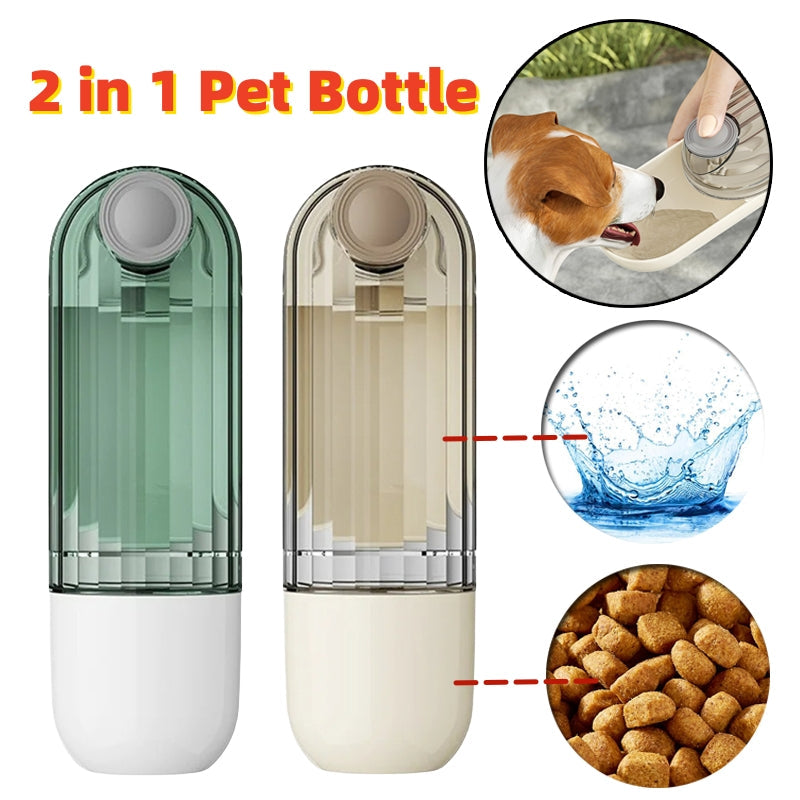 2 In 1 Pet Water Cup Segment Design Green Dog Walking Portable Drinking Cup Dog Feeding Supplies Pet Supplies Dog Walking Water Feeder Pets Products - Pets Crazy Shops