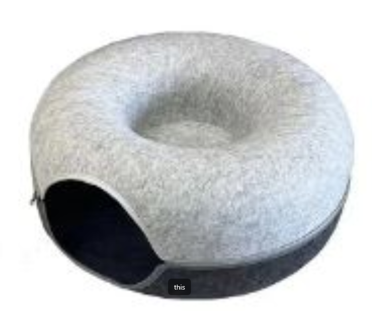 Four Seasons Available Cat Nest Round Woolen Felt Pet Dual-use Cat Nest Tunnel Interactive Training Toy Grey Felt Cat Nest - Pets Crazy Shops