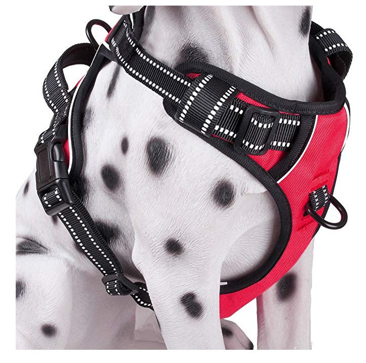 Medium And Large Dog Pet Chest Harness Breathable Reflective Vest-style Vest Dog Harness Big Dog Chest Harness Explosion-proof Customized - Pets Crazy Shops