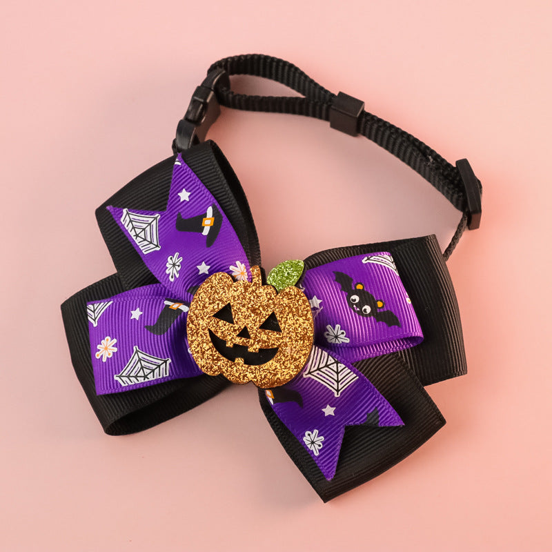 Pet Cat Dog Pumpkin Bow Tie Big Bell Decorations - Pets Crazy Shops