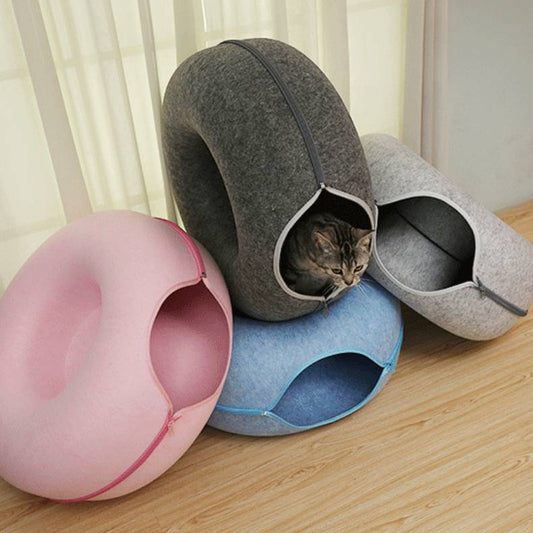 Four Seasons Available Cat Round Felt Pet Nest - Pets Crazy Shops