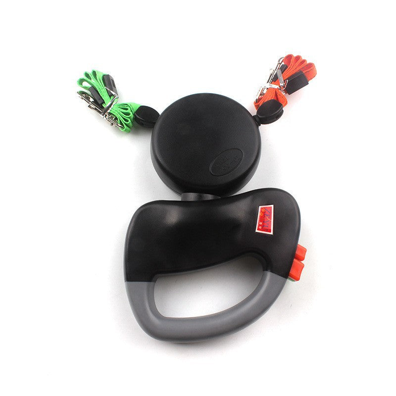One-to-two Double-headed Pet Hand Holding Rope Retractable - Pets Crazy Shops