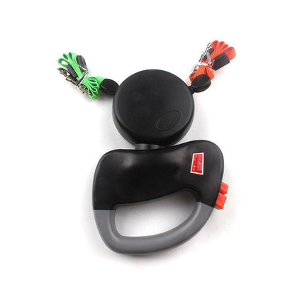 One-to-two Double-headed Pet Hand Holding Rope Retractable - Pets Crazy Shops