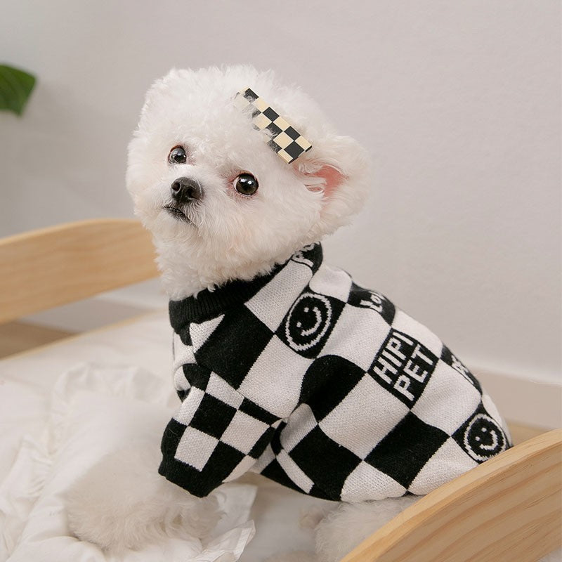 Dog Striped Knitted Sweater Cardigan Clothing - Pets Crazy Shops