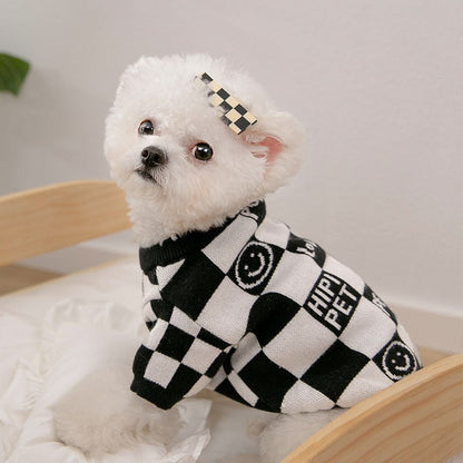 Dog Striped Knitted Sweater Cardigan Clothing - Pets Crazy Shops