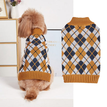 Thanksgiving Pet Clothes Lapel Retro Plaid Contrast Color - Pets Crazy Shops