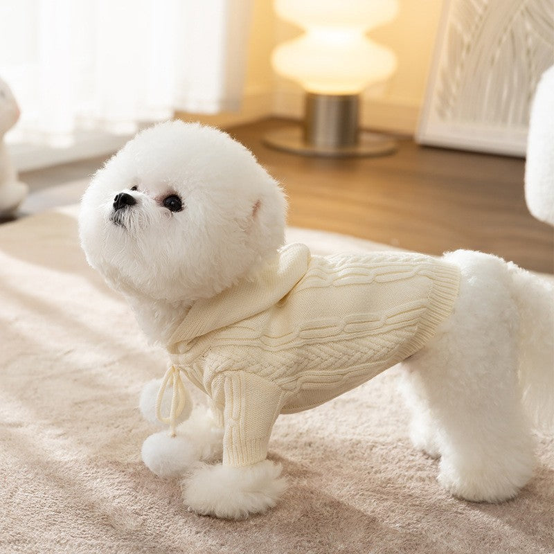 Dog Striped Knitted Sweater Cardigan Clothing - Pets Crazy Shops