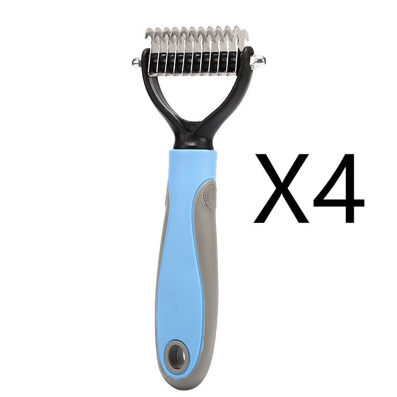 Stainless Double-sided Pet Brush Hair Removal Comb Grooming Dematting Dog Grooming Shedding Tools - Pets Crazy Shops
