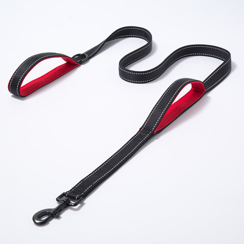 Pet Products Leash Leash Nylon Double Thickened Reflective Dog Leash - Pets Crazy Shops