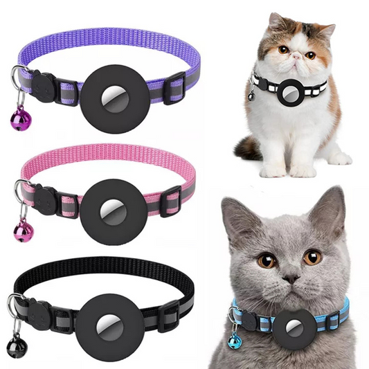 Reflective Collar Waterproof Holder Case For Airtag Air Tag Airtags Protective Cover Cat Dog Kitten Puppy Nylon Collar - Pets Crazy Shops