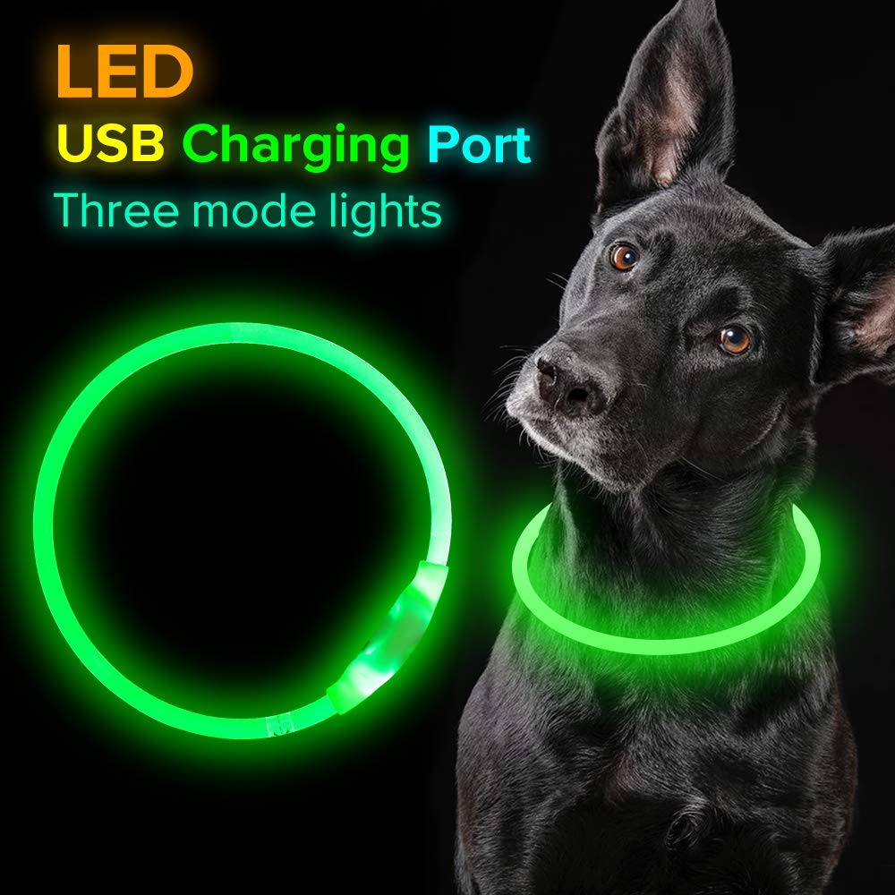 Pet Flashing Collar USB Rechargeable Glowing Necklace Safety Collar Light Up Collars For Night Walking Electric Dog Collar Neon - Pets Crazy Shops