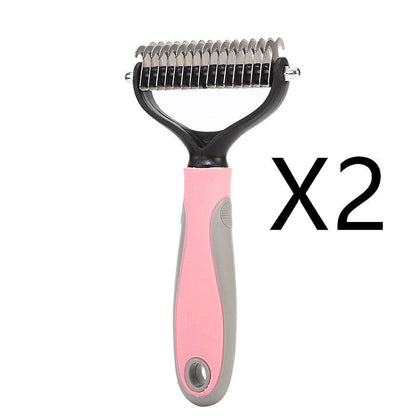 Stainless Double-sided Pet Brush Hair Removal Comb Grooming Dematting Dog Grooming Shedding Tools - Pets Crazy Shops