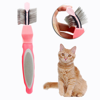 Pet Self Cleaning Hair Brush Cleaning Pets Supplies Cat Double Sided Soft Comb - Pets Crazy Shops