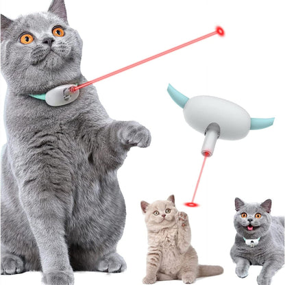 Automatic Cat Toy Smart Laser Teasing Cat Collar Electric USB Charging Kitten Amusing Toys Interactive Training Pet Items - Pets Crazy Shops