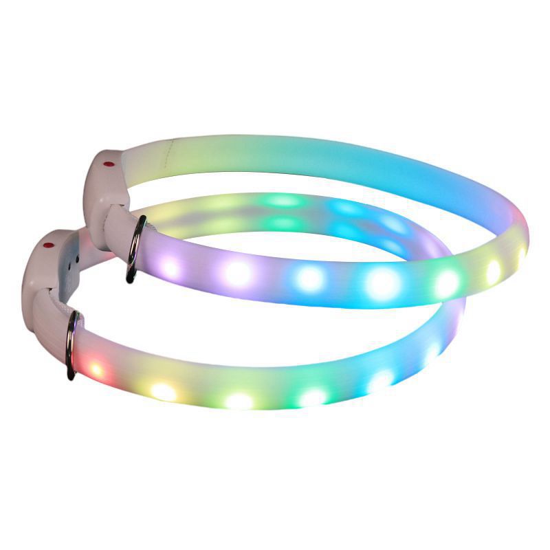 USB Rechargeable Pet Dog LED Glowing Collar Pet Luminous Flashing Necklace Outdoor Walking Dog Night Safety Collar - Pets Crazy Shops
