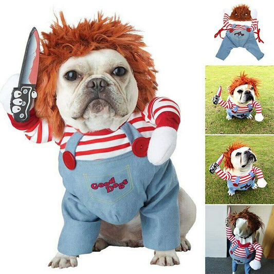Halloween Pet Costume Pet Dog Funny Clothes Adjustable Dog Cosplay Costume Scary Costume Party Gatherings - Pets Crazy Shops