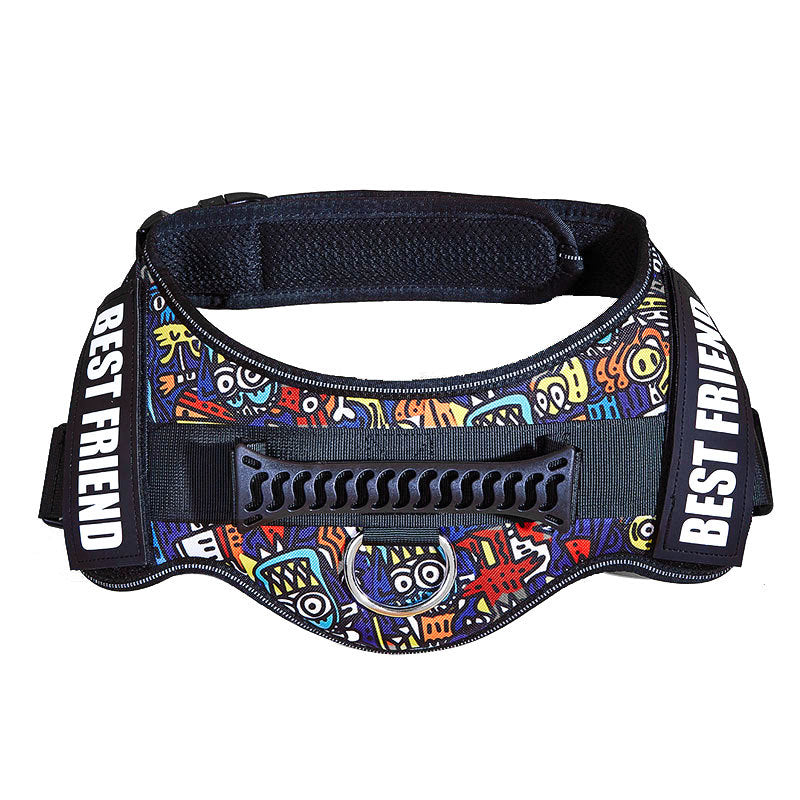 Dog Chest Braces Large Dog Collars Lead Rope Vest Clothes With Velcro - Pets Crazy Shops