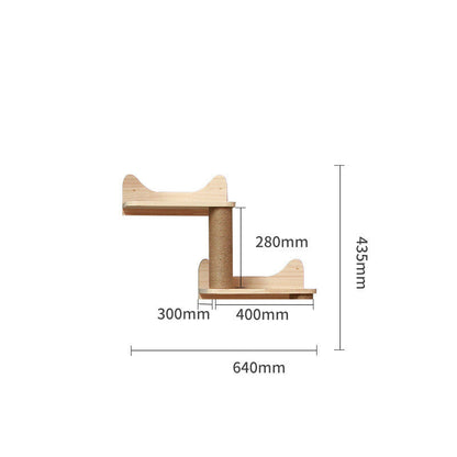 Pet Cat Climbing Frame Wall Type Solid Wood Wall Hanging Platform Ladder Pets Accessories - Pets Crazy Shops