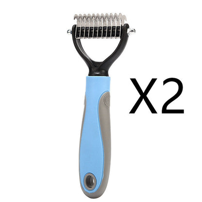 Stainless Double-sided Pet Brush Hair Removal Comb Grooming Dematting Dog Grooming Shedding Tools - Pets Crazy Shops