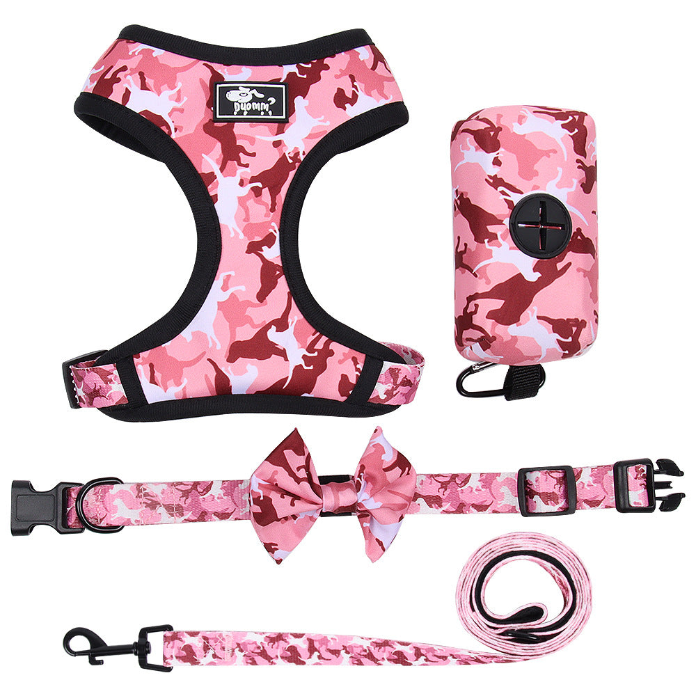 Printed Chest Harness Set Dog Rope Pet Supplies - Pets Crazy Shops