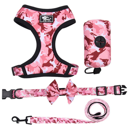 Printed Chest Harness Set Dog Rope Pet Supplies - Pets Crazy Shops