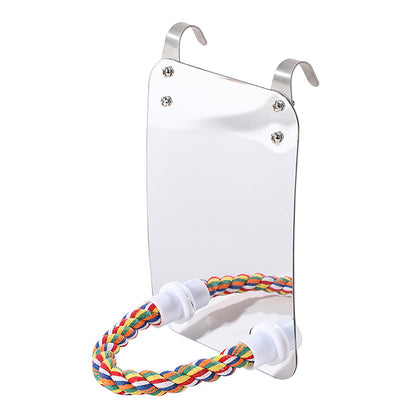 Parrot Toy Acrylic Bird With Mirror - Pets Crazy Shops