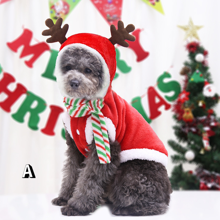 Christmas Pet Supplies Clothes Cat Cotton Clothes - Pets Crazy Shops