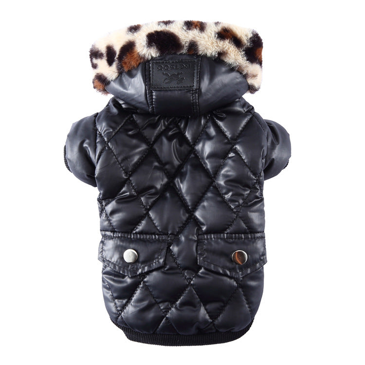 Cross-border pet supplies pet clothes dog clothes autumn and winter fur collar coat pet dog clothing - Pets Crazy Shops