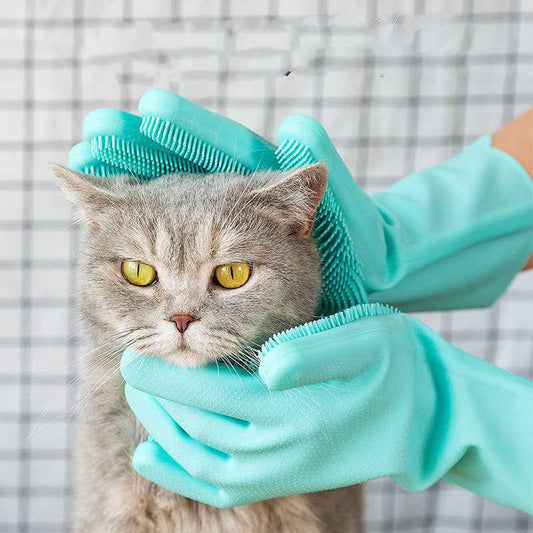 Silicone Dog Grooming Hair Comb Puppy Brush Glove Bath Cleaning Brushes Small Dog Cat Massage Pet Grooming Gloves  -  - Pets Crazy Shops -