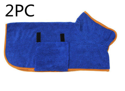 Absorbent Pet Bathrobe With Waist-wrapped Microfiber - Pets Crazy Shops