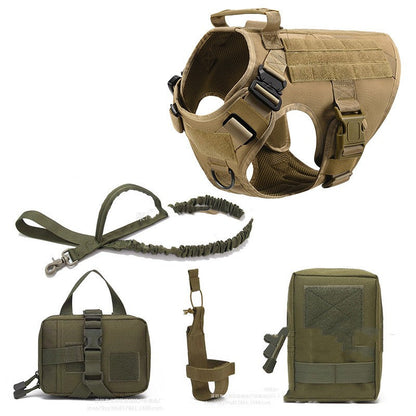 Tactical Dog Harness Pet German Shepherd K9 Training Vest Dog Harness And Leash Set For All Breeds Dogs - Pets Crazy Shops