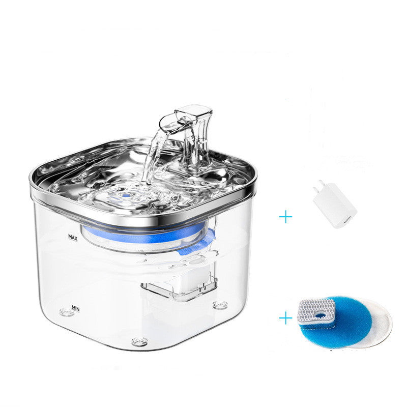 Pet Cat Dog Stainless Steel Automatic Circulation Water Dispenser Intelligent Fountain Pets Accessories - Pets Crazy Shops